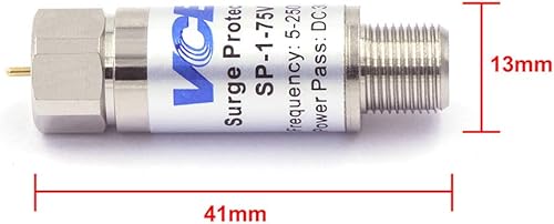 Miniatura 4 de VCE Coaxial - Protector de rayos de sobretensión para antena de TV coaxial y satélite en línea 75 ohmios 5-2500 MHz, paquete de 2 unidades, color