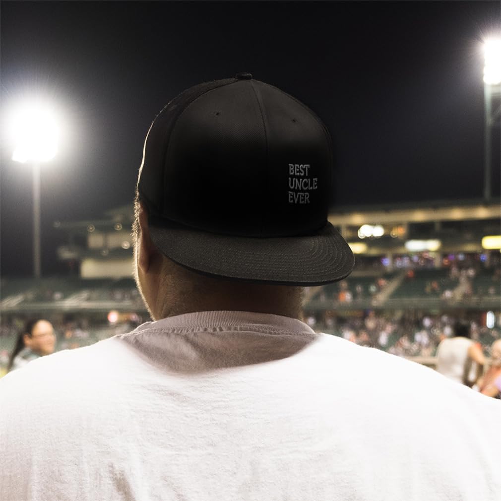 Snapback Flat Bill Left Side Panel Best Uncle Ever Embroidery Acrylic