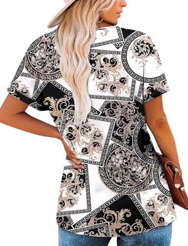 KISSMODA Summer Short Sleeve T Shirt Loose Fit Casual Dressy Women Top 2025 Trendy Ladies Fashion Blouses(S-3XL)