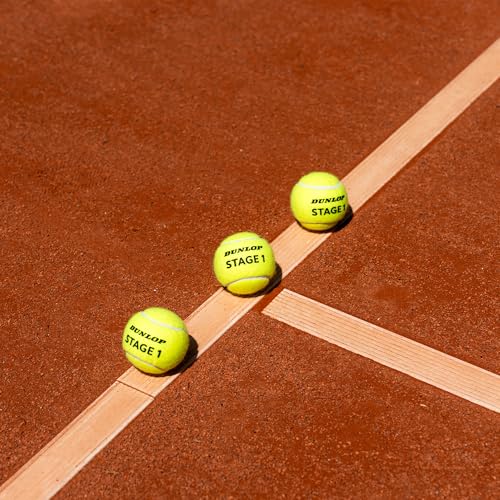 DUNLOP Tennisball Stage 1 Grün - für Kinder und Anfänger auf dem Großfeld (3 Bälle)