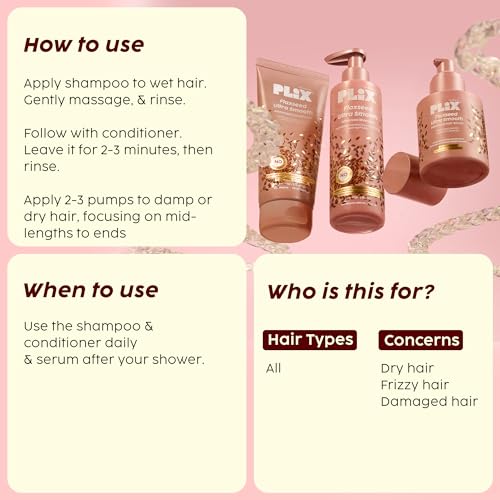 Image of PLIX- THE PLANT FIX Flaxseed Ultra Smooth Combo | Shampoo, Conditioner & Anti-Frizz Serum | Plant Keratin PF | Flaxseed Oil | Argan Oil | Smoothens Out Hair | Controls Frizz | For Men & Women