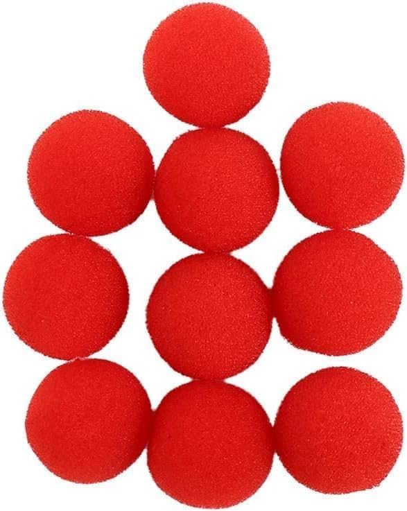 Ymhapp 10Pcs Red Sponge Balls Soft Magic Sponge Balls Combo Close-Up Magic Street Classical Comedy Trick Props with Instructions(3.5cm)