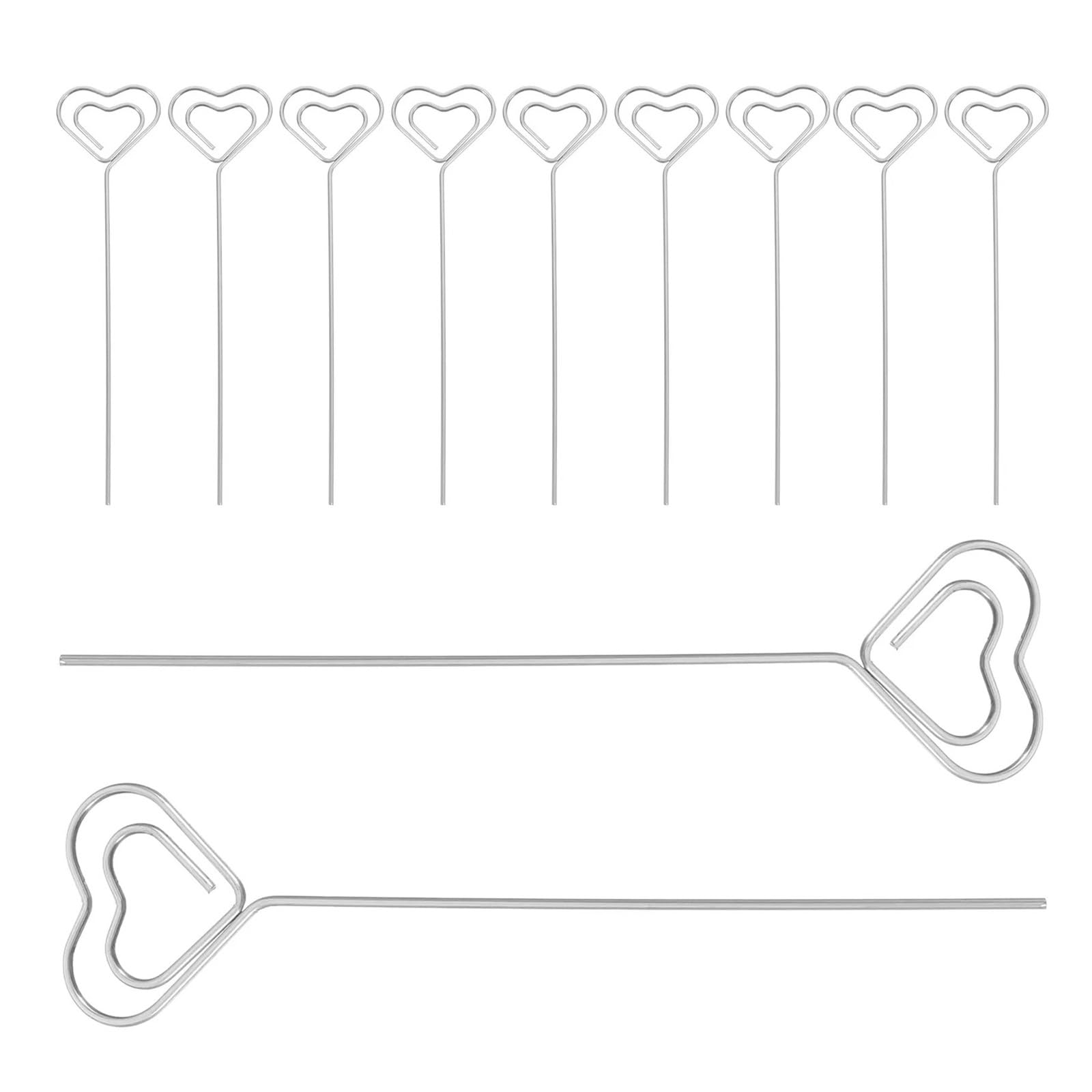 Lujauey Memo Clip Holder 100Pcs Heart Shaped Wire Memo Clip Metal Photo Holder For Table Card Place Name Tag Office Desk Decoration for Wedding Party Office Memo