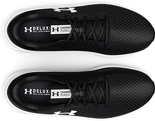 Under Armour UA Charged Pursuit 3 Erkek Koşu Ayakkabısı, Siyah/Beyaz, 44 EU - Görsel 3