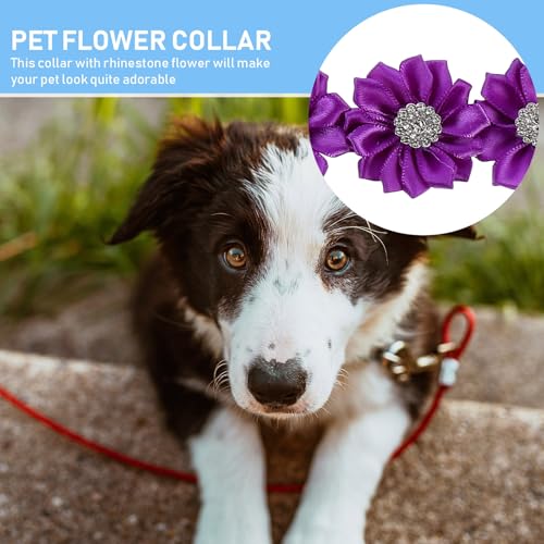 Collares con flores para gatitos de diseño chic aleatorio con pajaritas cómodas y transpirables 6