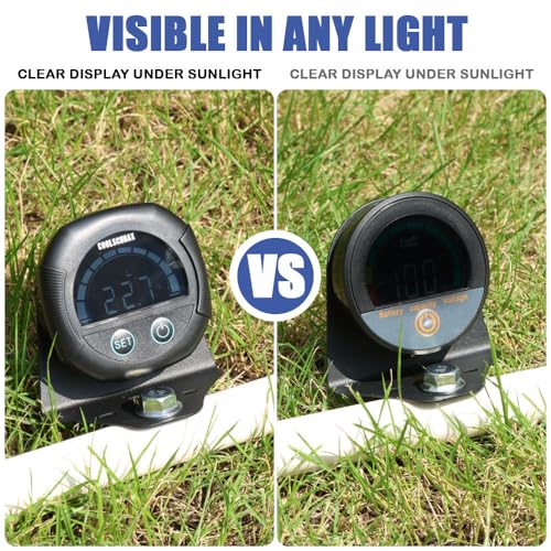 Image of COOLSCHMAX 12V-84V Battery Voltmeter Ultra Bright Sunlight Readable Display, IP67 Waterproof, Voltage Alarm Buzzer for Lithium LiFePO4 Lead-Acid Batteries in Outdoor Vehicles Golf Cart Yacht Bicycle