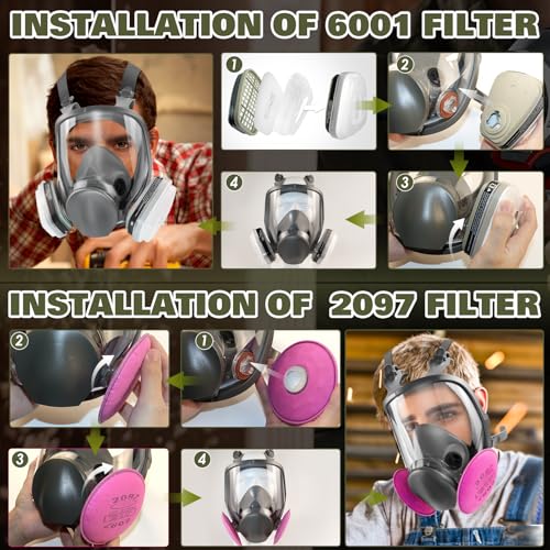 Full Face Respirator Mask - Gas Masks Survival Nuclear and Chemical with Filters. - Image 5