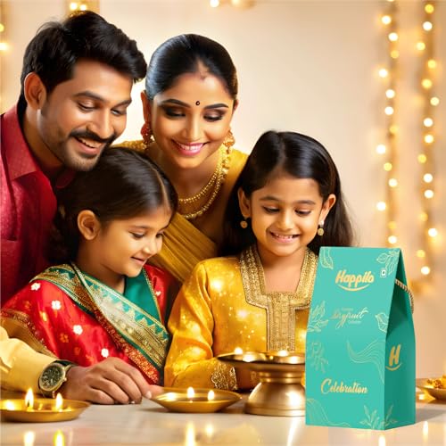 Image of Happilo Premium Diwali Gift Pack with 7 Inclusions | Dry fruit Sweet, Date Delight, Almond, Cashew, Raisin,Panchmeva, Party Snack, Dry Fruits ROBIN box (Pack of 5)