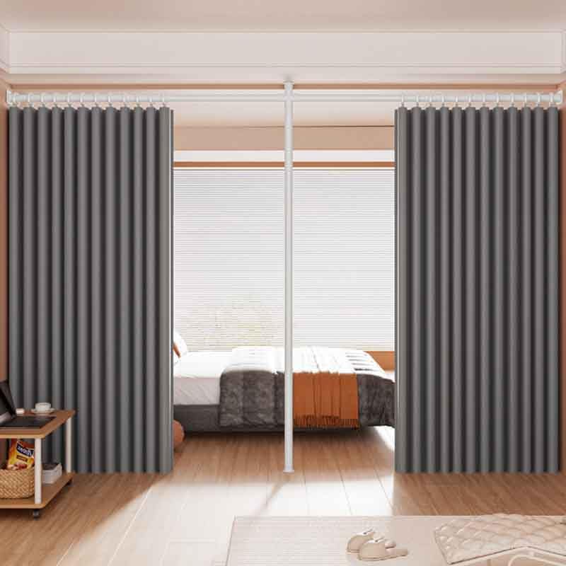 Tenda Pieghevole per Porta, Tenda divisoria per Ambienti Schermo divisorio per la Camera da Letto, Tenda divisoria Senza Fori, Tenda Oscurante con Asta telescopica(*14,2.2m-3.2m)