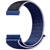 カルム 時計 ベルト ナイロン NATO風 ループナイロン 腕時計 スマートウォッチ スポーツ バンド 通気性 防水 クイックリリース 18mm 20mm 22mm 工具不要（ ネオネイビー, 18mm ）