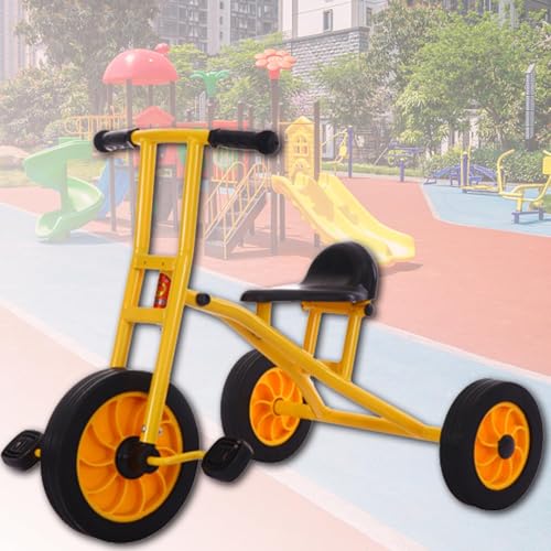 Amecke キッズ 対象年齢3歳以上 幼稚園用ペダル ゴムホイール付き 男の子 女の子 屋外おもちゃ 幼児用自転車 耐荷重200ポンド (イエロー)