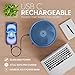 VENTY Portable Fan - Wireless Battery Operated Fan - 4 Speeds - LED Lighting - Carry Case & Remote Control - Cruise Travel - Outdoor Travel RV Power Bank With USB-C Port (Blue with Case)