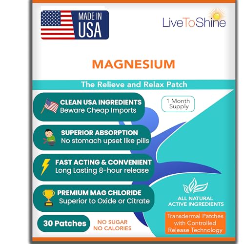 Magnesium Patches for Men and Women - Sleep Support & Relaxation, Muscle Recovery, Nerve Function...