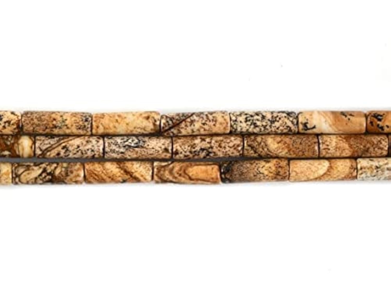Perles Picture Jasper cylinder tube 13mm LKBEADS pour création bijoux