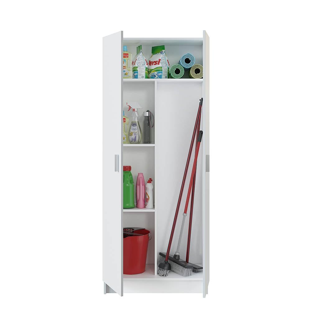 Habitdesign Armoire Multifonction avec 2 Portes et 3 étagères, 180 x 73 x 37 cm (H x l x P) Blanc Mat