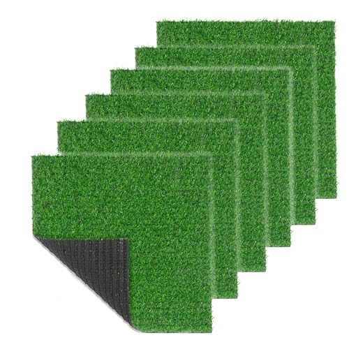 VERDIGRASS Artificial Grass Mat 12x12 Inch Fake Grass Turf Patch Synthetic Grass Indoor Outdoor Patio Grass Tiles Realistic Grass Rug with Drainage Hole for Table Decoration