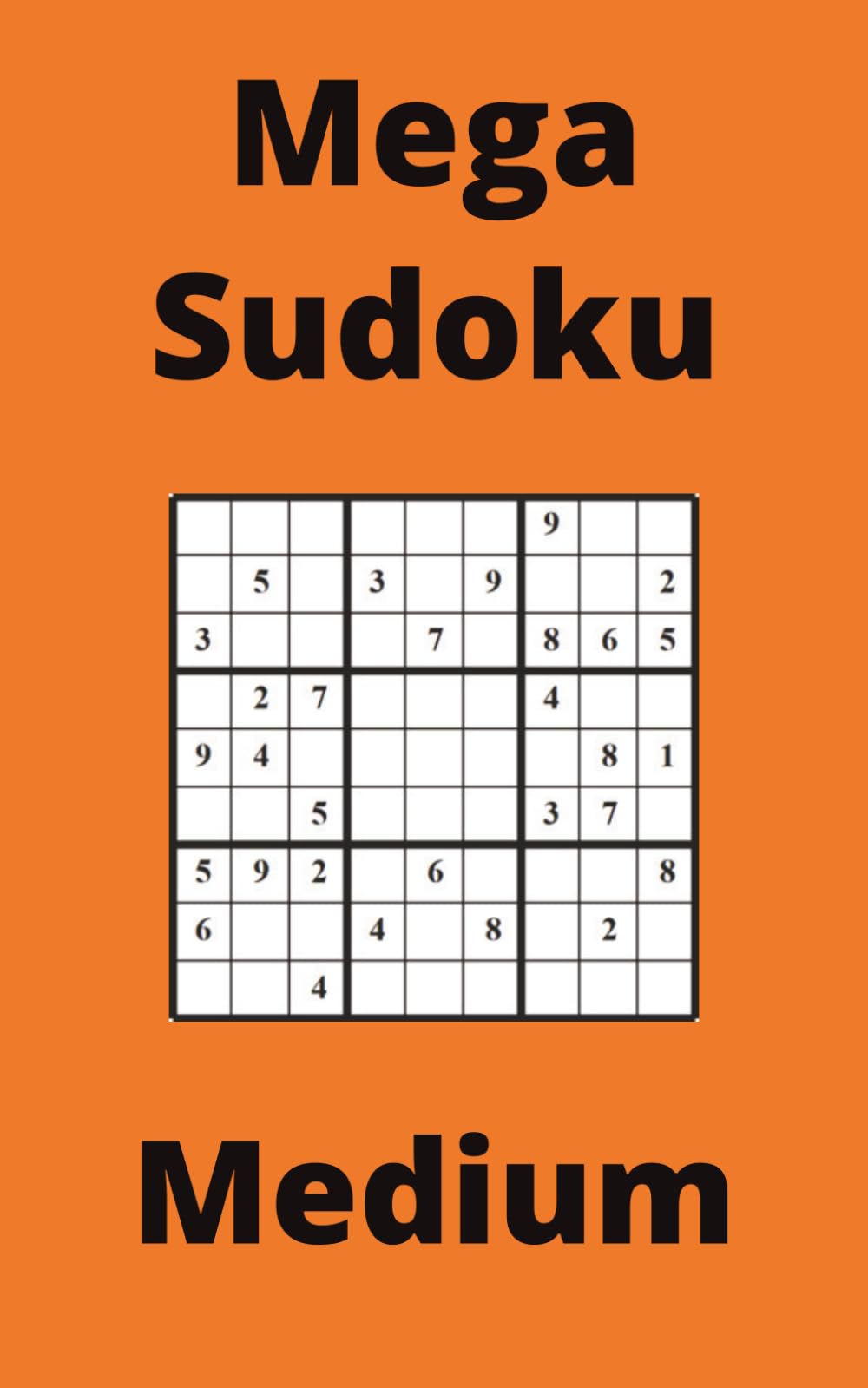 Orange Mega Sudoku Book, 9x9 Puzzles, 100 Pages, 5x8, Medium