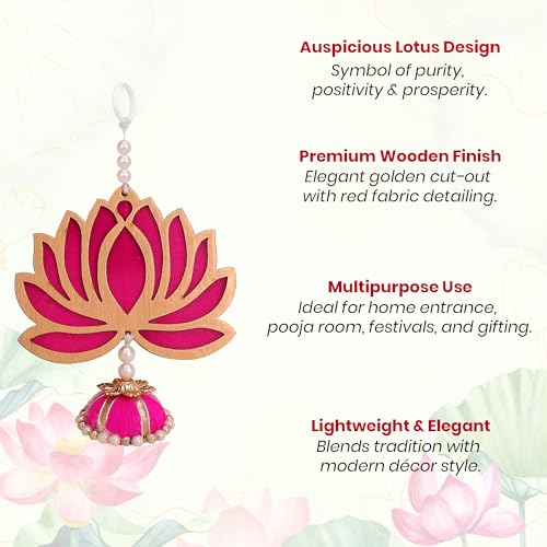Image of Akaar Decor Artificial Marigold Door Hanging Toran | Diwali Decoration Items for Home Decor| Festive Decor| Office Decor| -(L:Approx. 2.5ft) (AK Lotus LATKAN 4)