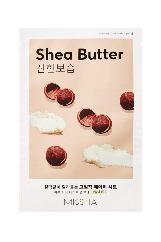 MISSHA - Airy Fit Facial Mask with Shea Butter | Deep Hydration | Soft and Rejuvenated Skin | Restores Elasticity, Transparent, 1 unit