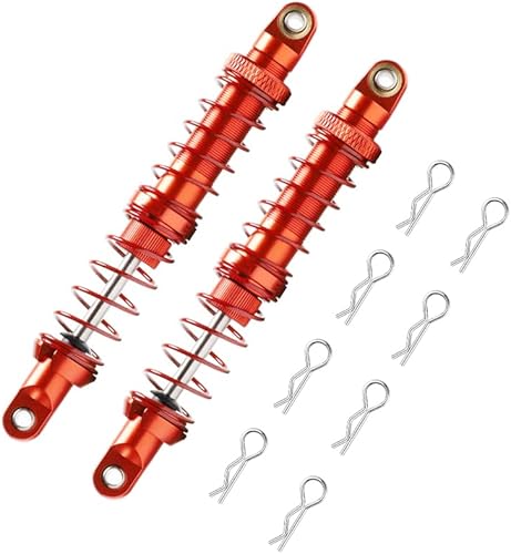 Mesimsple Amortiguadores RC de aleación de 3.543 in y clips de cuerpo para 110 116 Series RC Crawler Car Alloy Front Rear Shock Fit para TRX4 SCX10