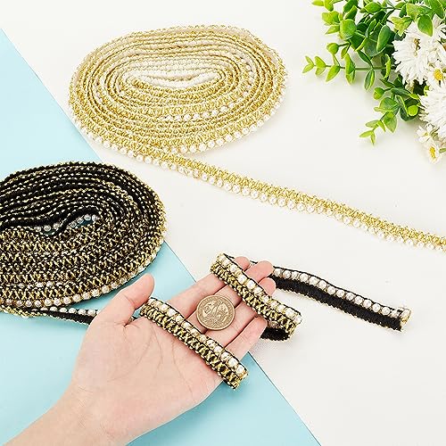 PH PandaHall 10.4 Yards Beaded Pearl Braid Lace Trim - Image 3