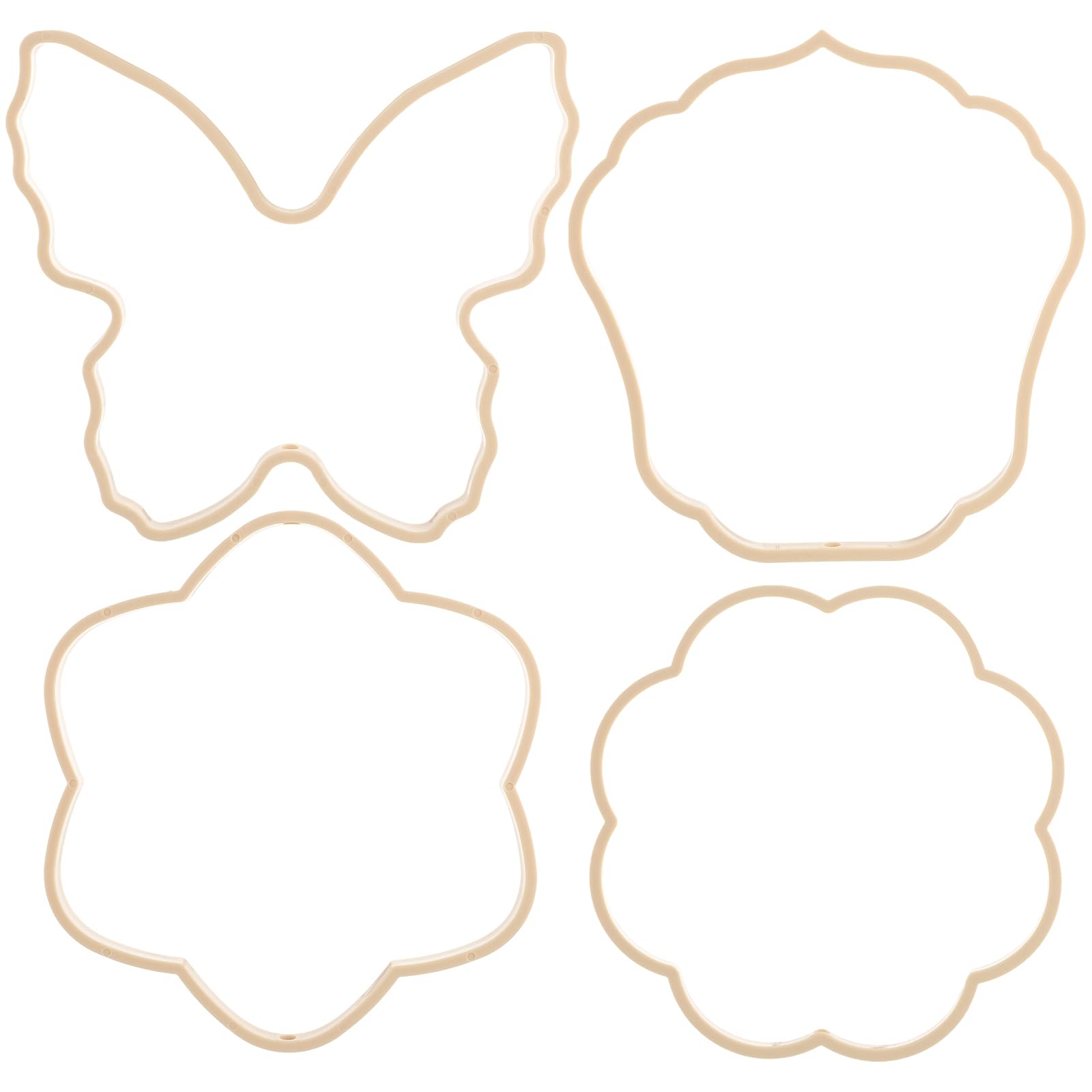 Hand Fan Hoop 4pcs Hand Fan Making Frame DIY Handheld Fan Hoop Butterfly Crown Flower Plum Blossoms Shape Wreath Hoop DIY Crafts Material Wreath Ring