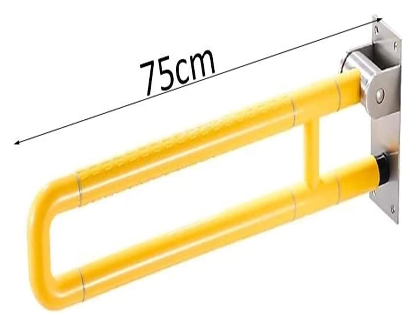 Baño para Agarraderas Barra de apoyo plegable de acero inoxidable, tubo exterior de nailon con agarre antideslizante, barra de seguridad abatible en forma de U for baño, barra de agarre for inodoro fo