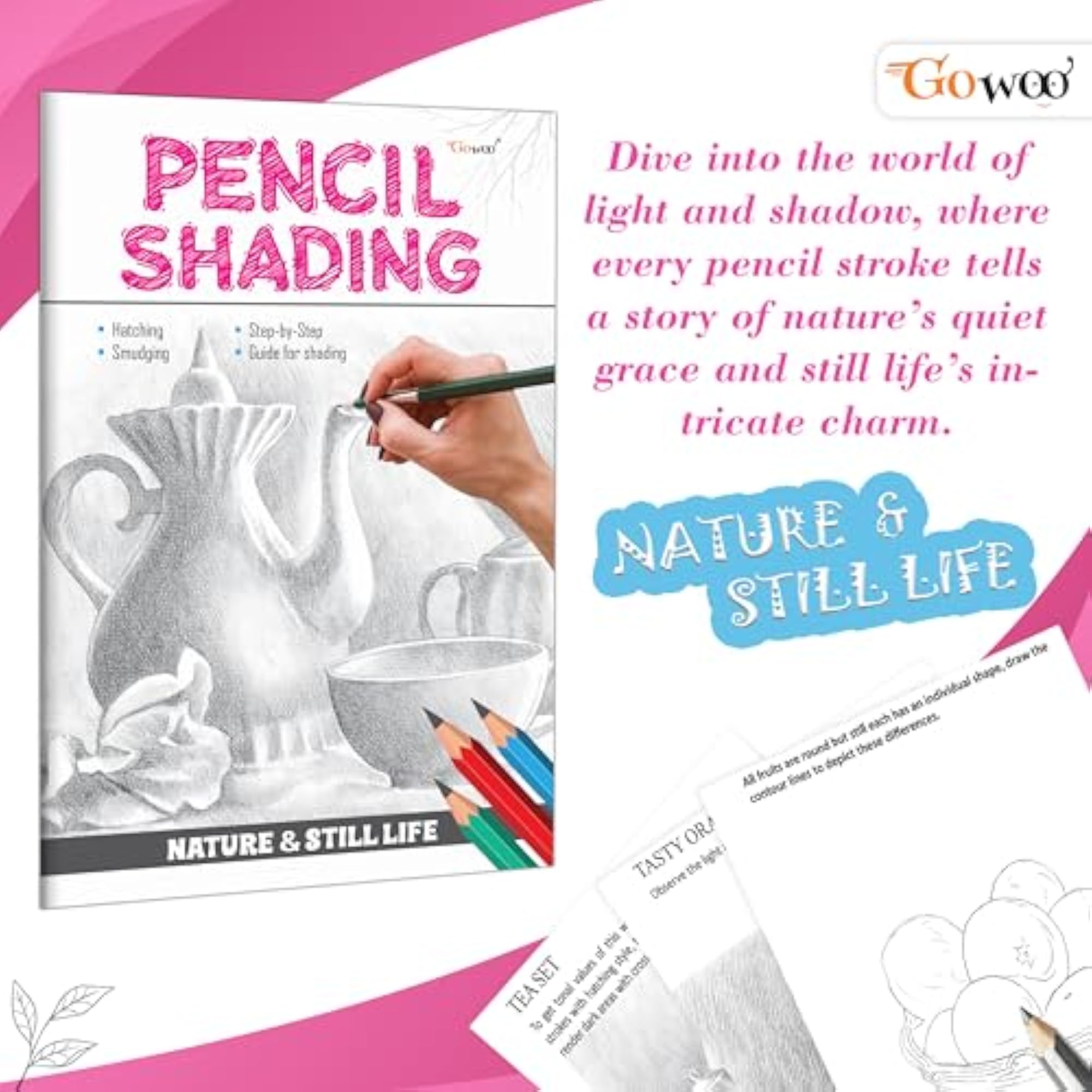 Pencil Shading - Birds, Wild Animals, Nature & Still Life Art Book