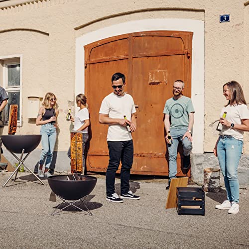 höfats - Flammlachsbrett mit Edelstahl Halterung - Flammlachs Räucherbrett aus Buche - verstellbar zur Temperaturkontrolle Feuerschalen - extra lang: 55 cm - 4-Fach wendbar