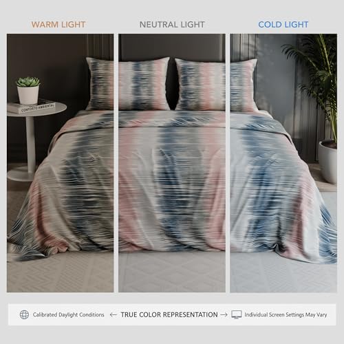 Image of BLISSHOME Everlast 150TC King Size Printed Bedsheet with 2 Pillow Covers for Double Bed, Aesthetic Bedding, Wrinkle Resistant, 100+ Wash Durable, Quick Dry, Geometric Pattern - Green (228cm x 274cm)
