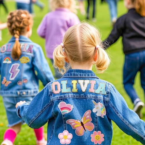 Personalized Girls Jean Jacket with Names, 1-14 Year Old Girl Boy Birthday Gift, Custom Girls Jean Jackets Clothes2