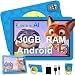 DMOAO Kinder Tablet 10 Zoll Android 15 mit 30GB RAM + 64GB ROM(2TB), 5G WLAN 6, Widevine L1, Elterliche Kontrolle, 8-Core, 6000 mAh, Kids Tablet mit Kinder Hülle Eva + 360° Drehbarer Ständer, Blau