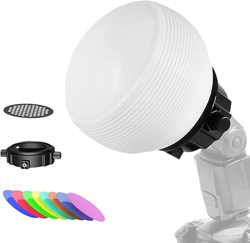 LENSGO - Juego de difusor de flash de iluminación fotográfica, kit de flash profesional modificador de difusor de flash, cúpula de difusión para