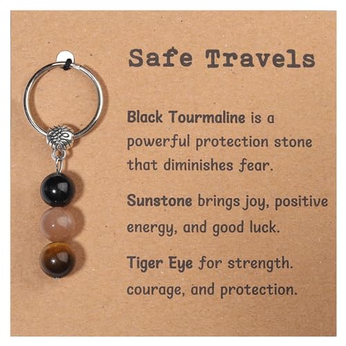 Image of GINAZL Natural Crystals Keychain Gift for New Beginnings, New Beginnings Gifts for Coworker Anxiety Relief Keychain for Women