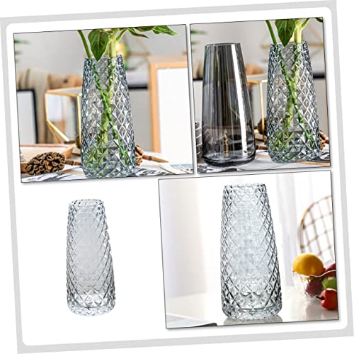 Jarrón de vidrio cuadrado transparente para flores de diseño simple 5