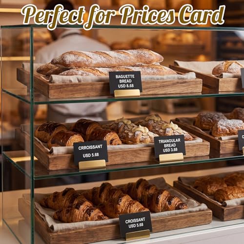 Image of 30 Pcs Table Number Holders Gold Glossy Finish | Metal Place Card Stands for Weddings Parties, Display Price Tags Food Signs, Restaurants Events, 1.6 inchx0.5 inchx0.6 inch