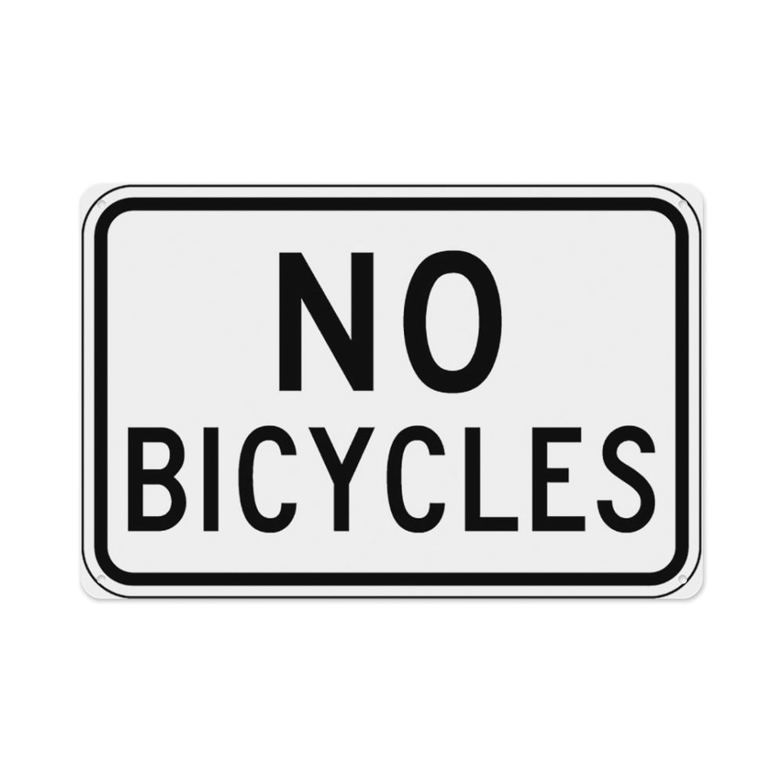 Peiyeety A04 No Bicycles Sign Aluminum Tin Warning Signs For Home Outdoor Garden 8X12 Inches