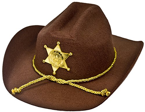 I LOVE FANCY DRESS LTD Un chapeau marron de shérif avec une étoile sur le devant comme le chasseur de zombie. Ideal pour Halloween ou les enterrements de vie de garçon ou de jeune fille.