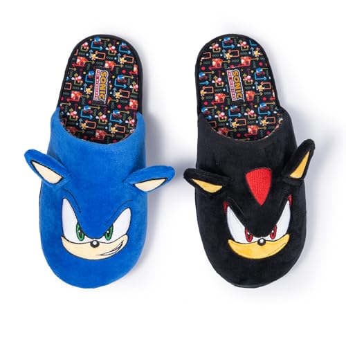 Sonic Scuff Slippers for Youths Blue Size 4/5 Big Kid