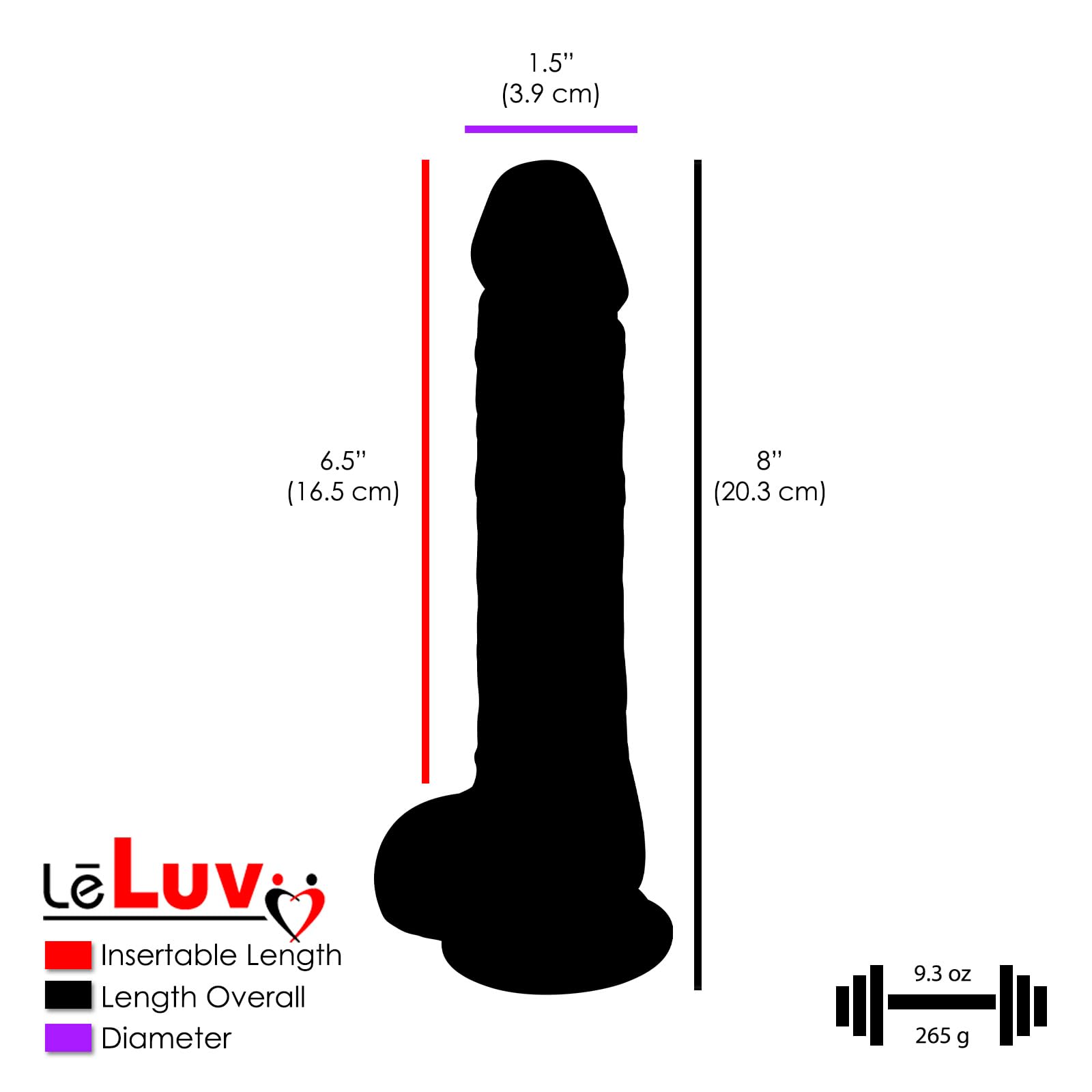 LeLuv Clear Green Realistic Glow in The Dark Suction Cup Dildo (8"): 6 inches