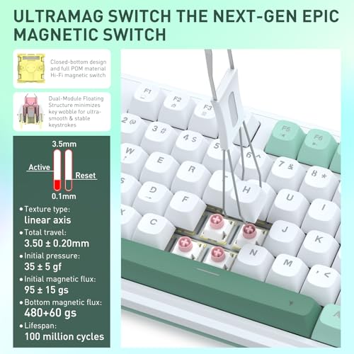 Image of Redragon K745 HE Rapid Trigger Gaming Keyboard, 8K Wired Mechanical Keyboard w /Next-Gen UltraMag 100% POM Silky Magnetic Switch, Dual-Module Floating Patent Structure Design, 5-Layer Noise Dampening