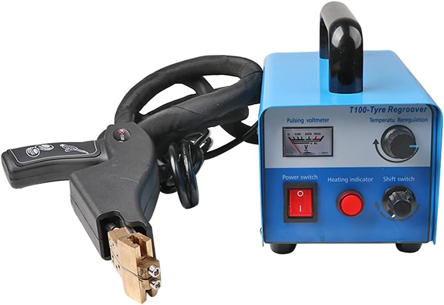 Tire Grooving Tool 110V 400W Tire Groover Machine Iron Tire Groover Cutter, Professional Tire Groover Heated Machine with 20 pcs Blades for Rubber and Tires