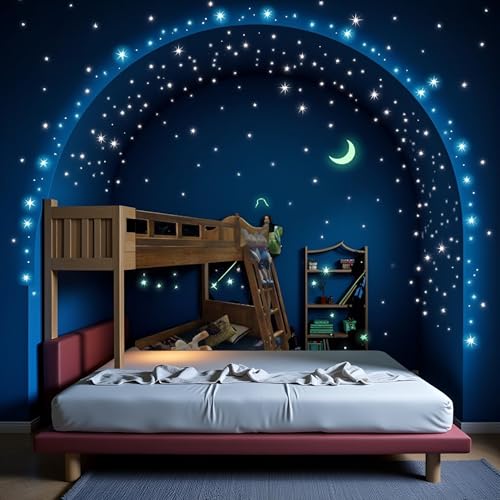 Vinilos decorativos estrellas y lunas luminiscentes 20 pzas miniatura 3