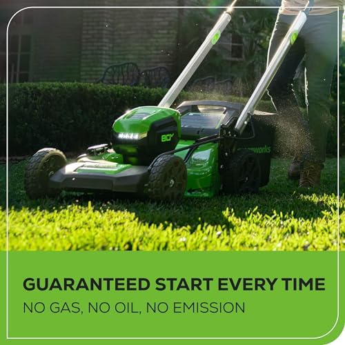 Greenworks 80V 21" Self-Propelled Cordless Lawn Mower β Brushless Motor, LED Lights, 4.0Ah Battery & Rapid Charger (75+ Compatible Tools) - 4