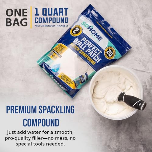 Drywall Repair Compound by SD Home, Fast-Drying Spackle Filler for Holes, Cracks & Wall Damage, Mix-As-Needed Dry Compound Putty, 2 lb. Resealable Bag, Perfect Drywall Hole Patch Solution - Image 4
