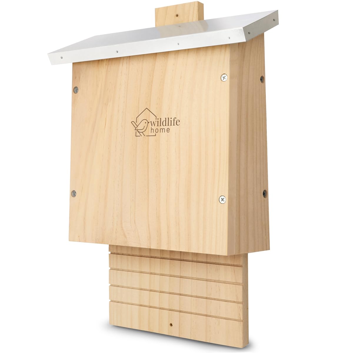WILDLIFE HOME I Gran caja pesada para murciélagos según NABU – atornillada de madera maciza y 100% resistente a la intemperie, sin tratar, casa de murciélagos y nido, para verano e invierno