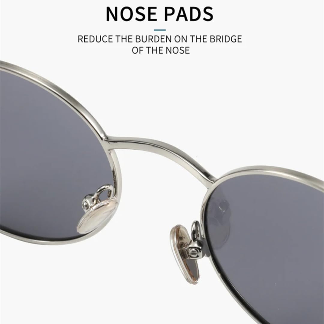 Gafas de sol redondas polarizadas para hombre con montura metálica y protección UV400.