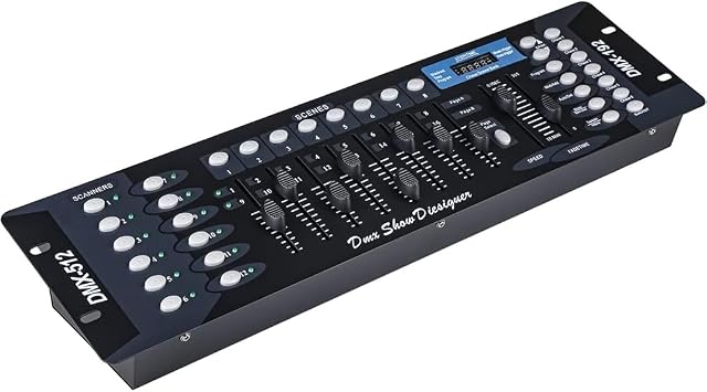 DMX Controllers Lighting, 3-Color 192 Channels for Stage Light, DMX 512 Controller for Live House, Dj Controller with Easy Setup and Multiple Control Modes