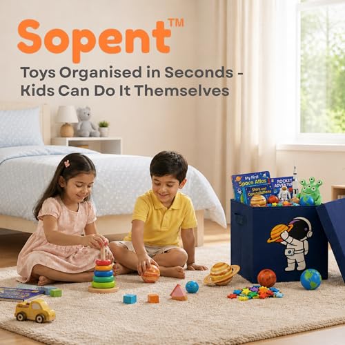 Image of Sopent Fabric Storage Box and Organiser with Lid