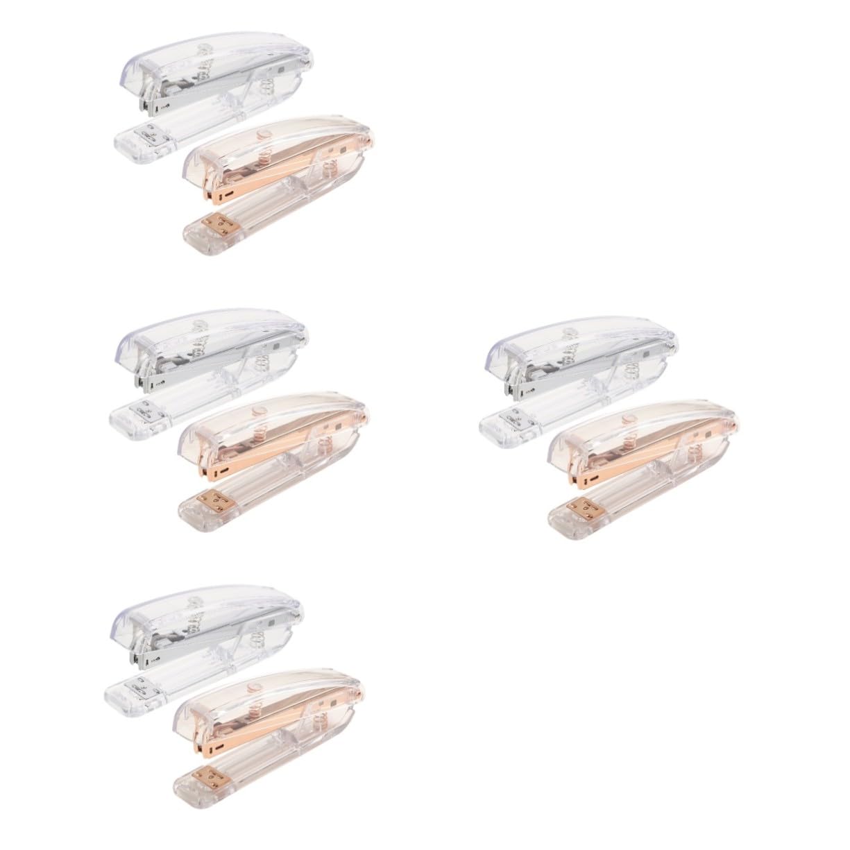 8 Stück Teiliges Mini-heftgerät Roségold und Silber Kompakter Leichter Handtacker mit Heftklammerentferner Tragbar für Schule Büro Zuhause Kreativer Stabiler Desktop Hefter